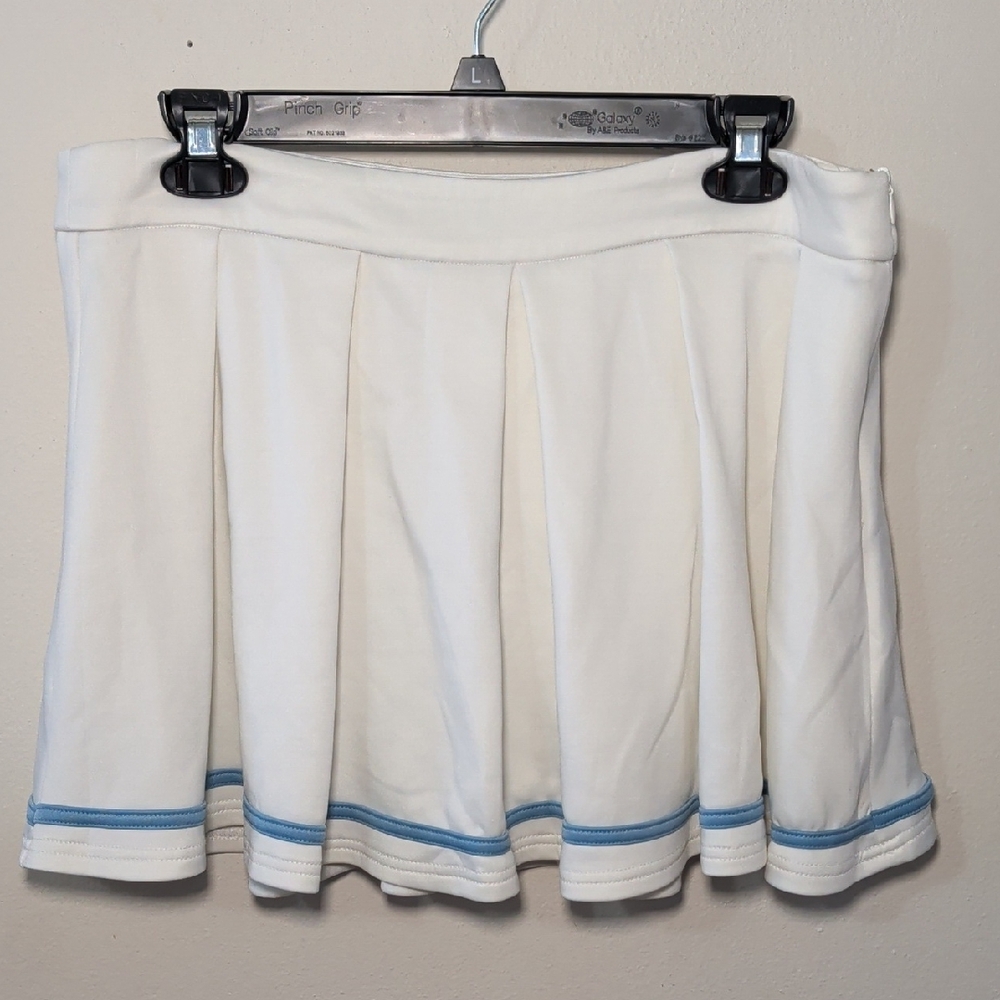 Pants Store Pleated Skort White with Blue Trim Tennis Prep Golf Women's Size L